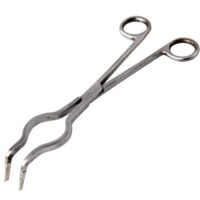 Platinum coved crucible tongs